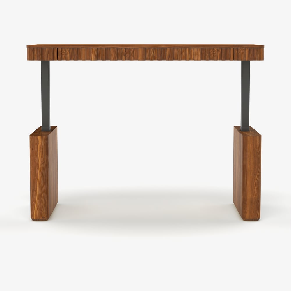 Aura 63" Walnut Fluted Electric Adjustable Standing Desk window image