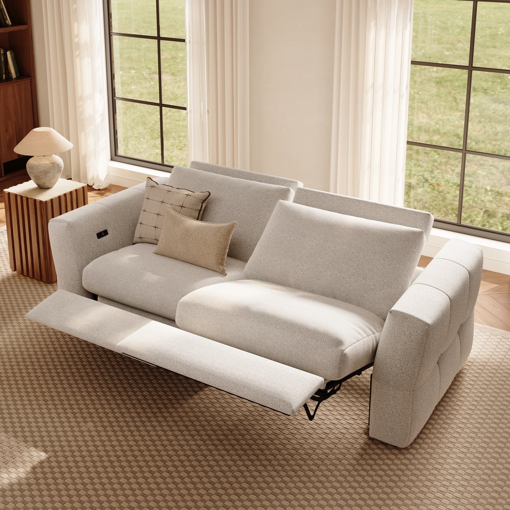 Glidio Chenille Power Reclining Sofa with Adjustable Headrests window image