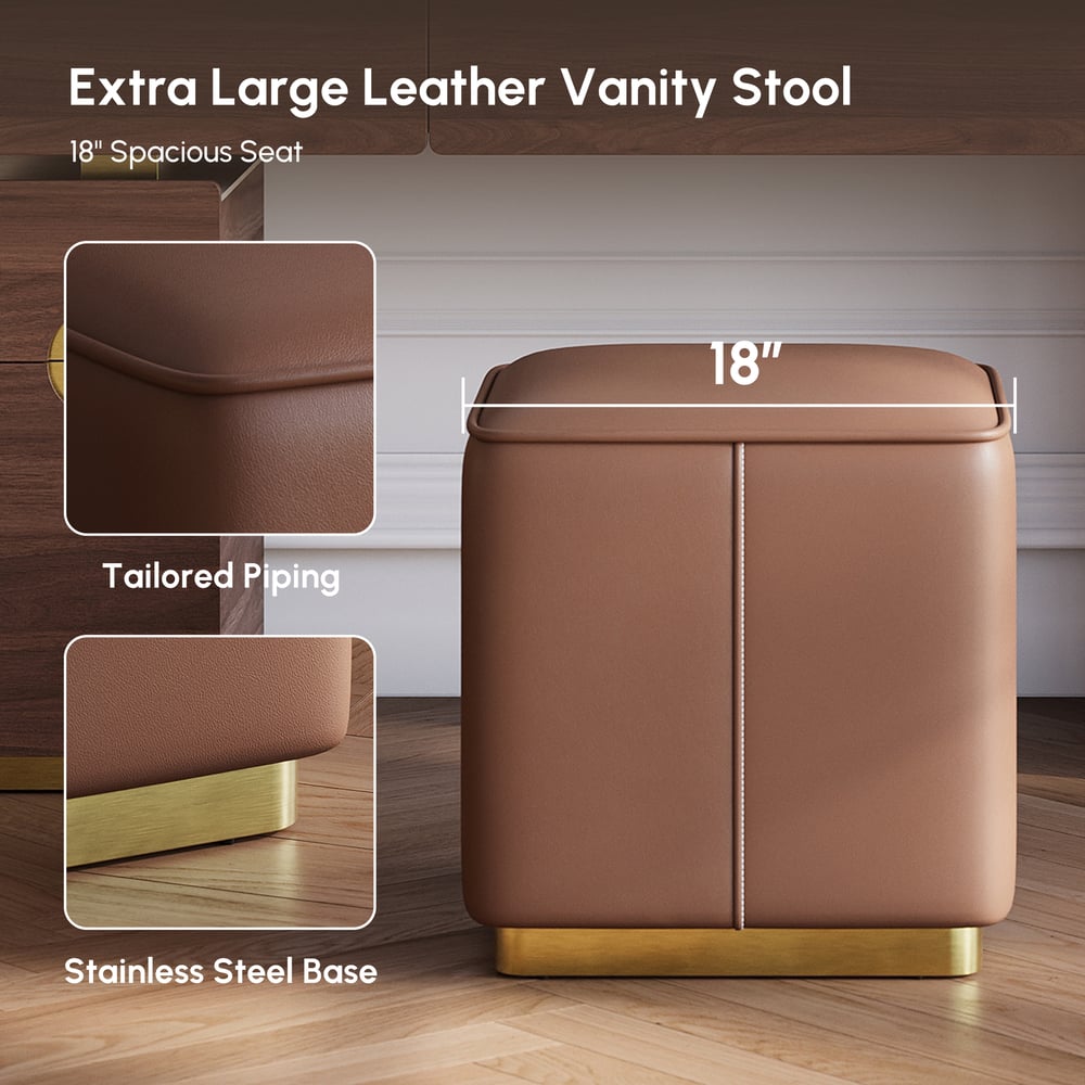 Horva Extendable Walnut Makeup Vanity Set (57"–73") window image