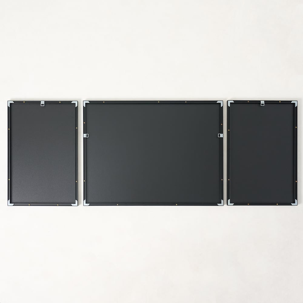 3-Piece Framed Abstract Canvas Wall Art Set with Black Aluminium Frames window image