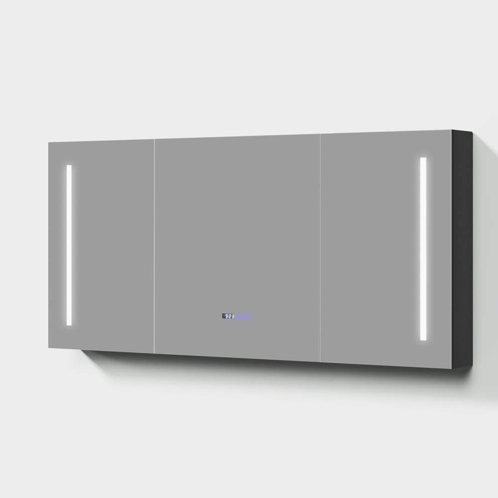 59" LED Bathroom Medicine Cabinet with Anti-Fog, Dimmable Tri-Color Lighting window image