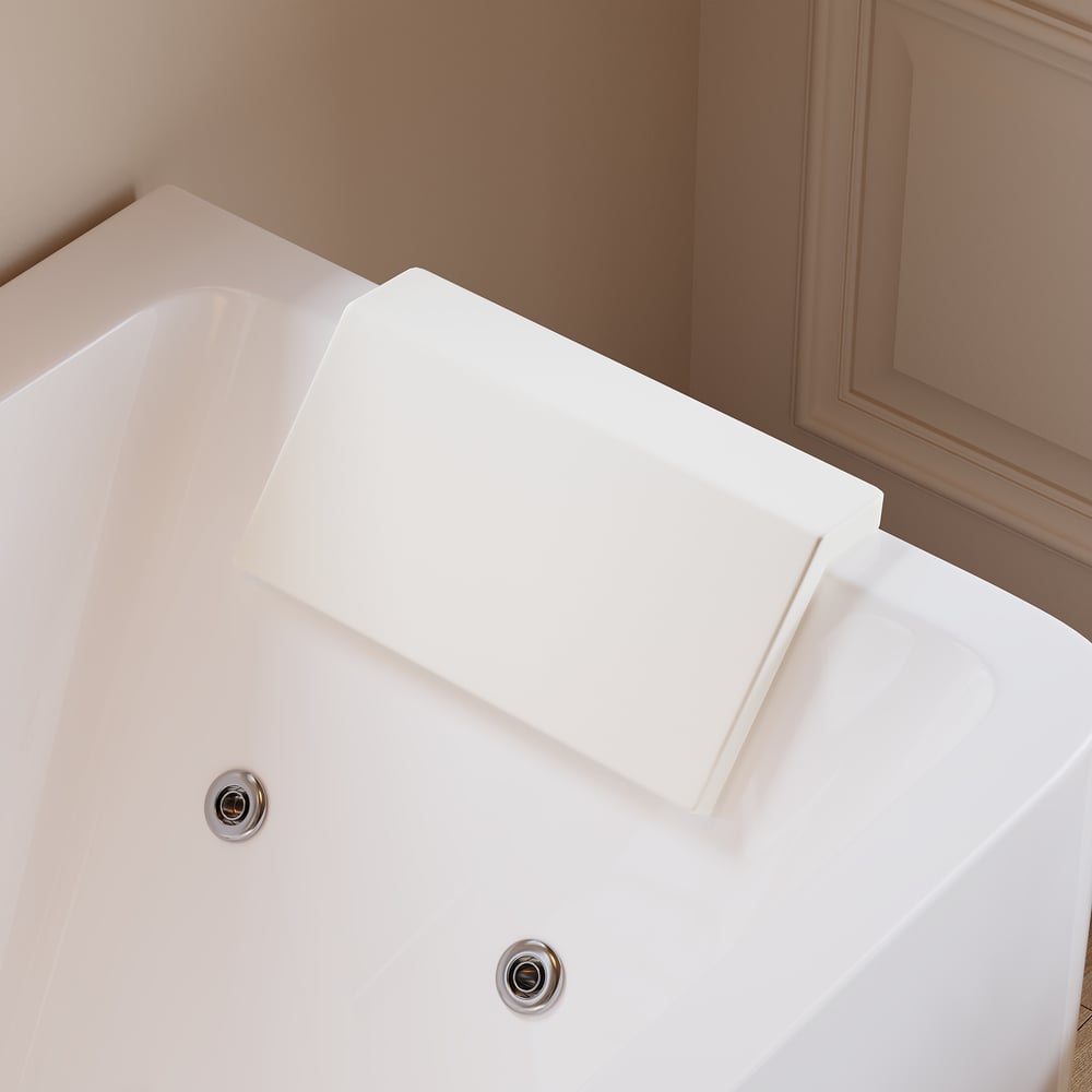 Baignoire balnéo de 150 cm avec contrôle thermostatique, jets de massage et éclairage LED image de fenêtre