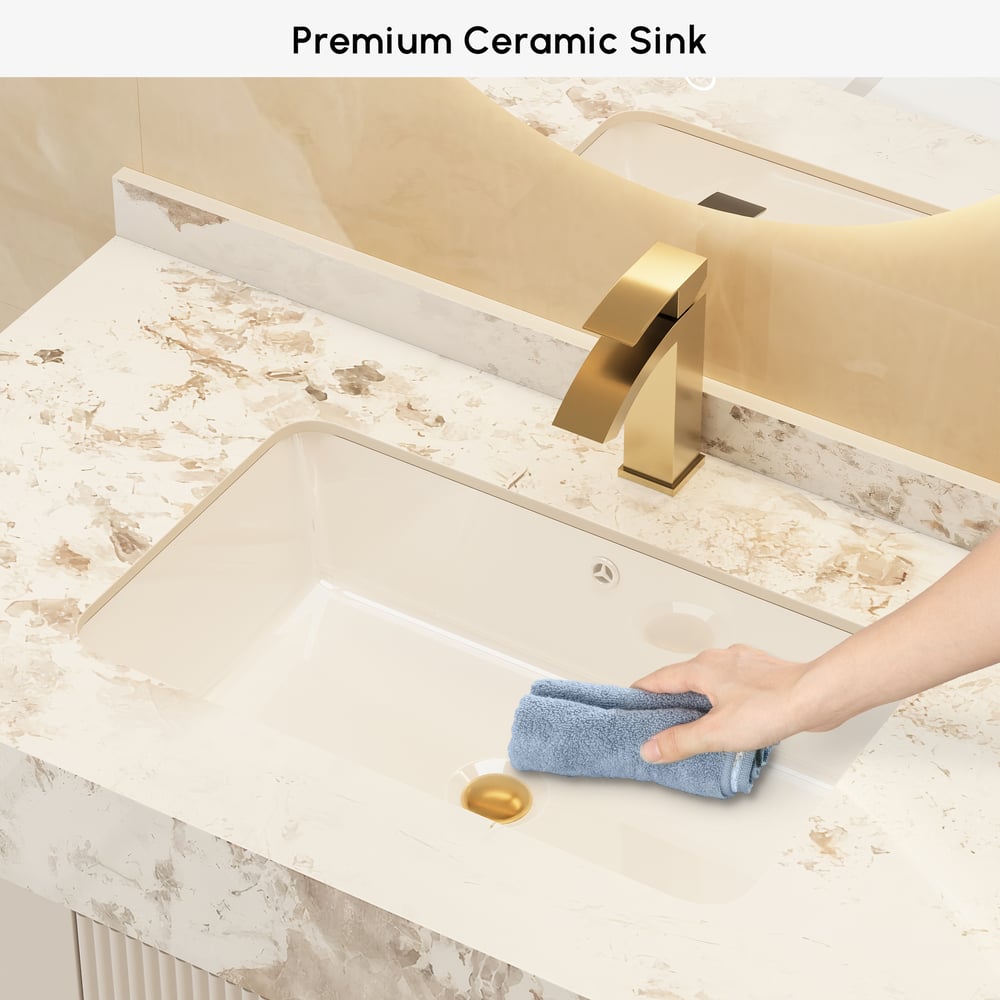 915mm Artus Freestanding Bathroom Vanity Single Sink Vanity Cabinet Sintered Stone Top window image