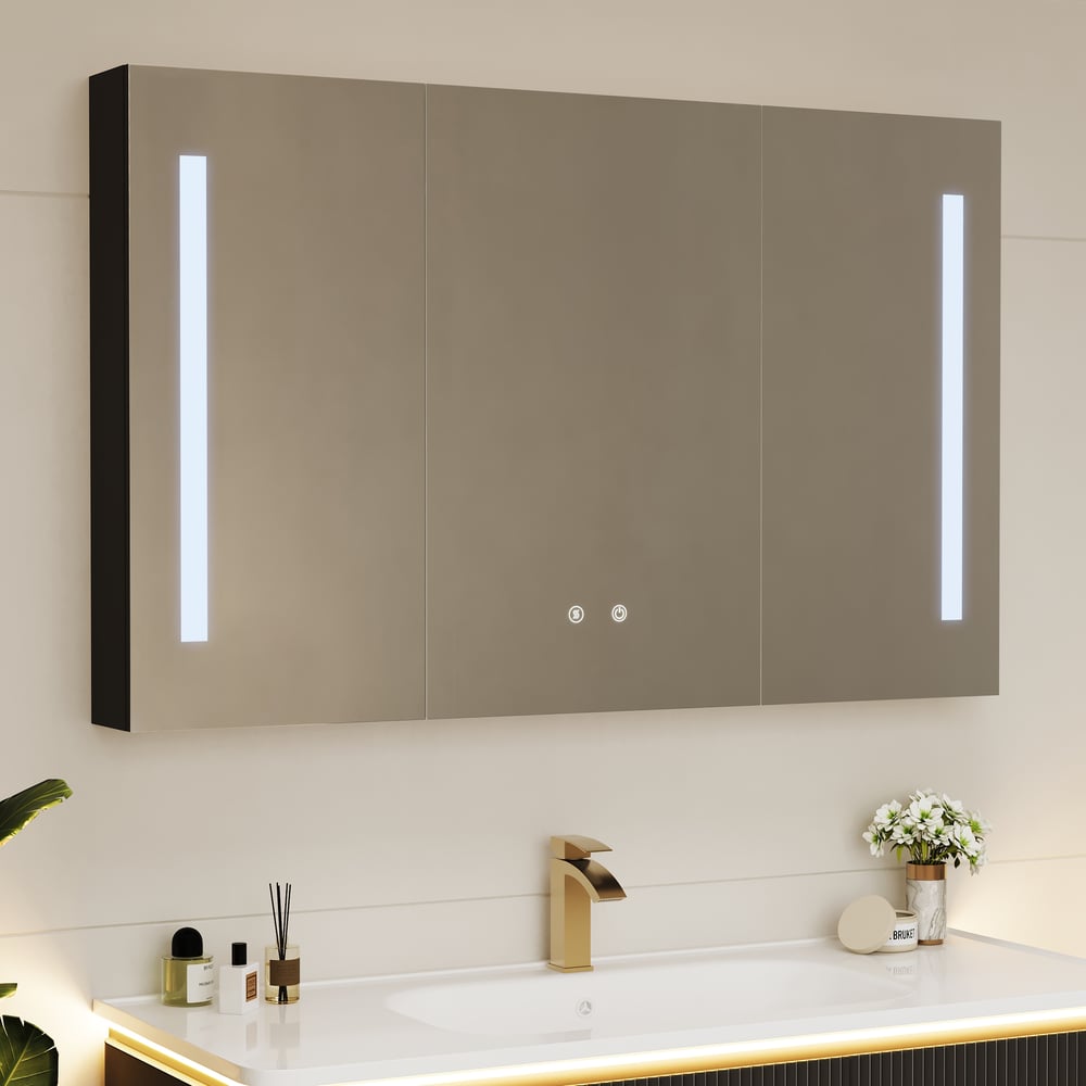 47" Modern Wall-mounted LED Bathroom Medicine Cabinet Vanity Mirror with Storage window image