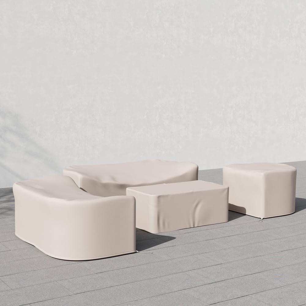 Costra Outdoor 600D Tough Canvas Waterproof Patio Furniture Set Covers in Ivory window image