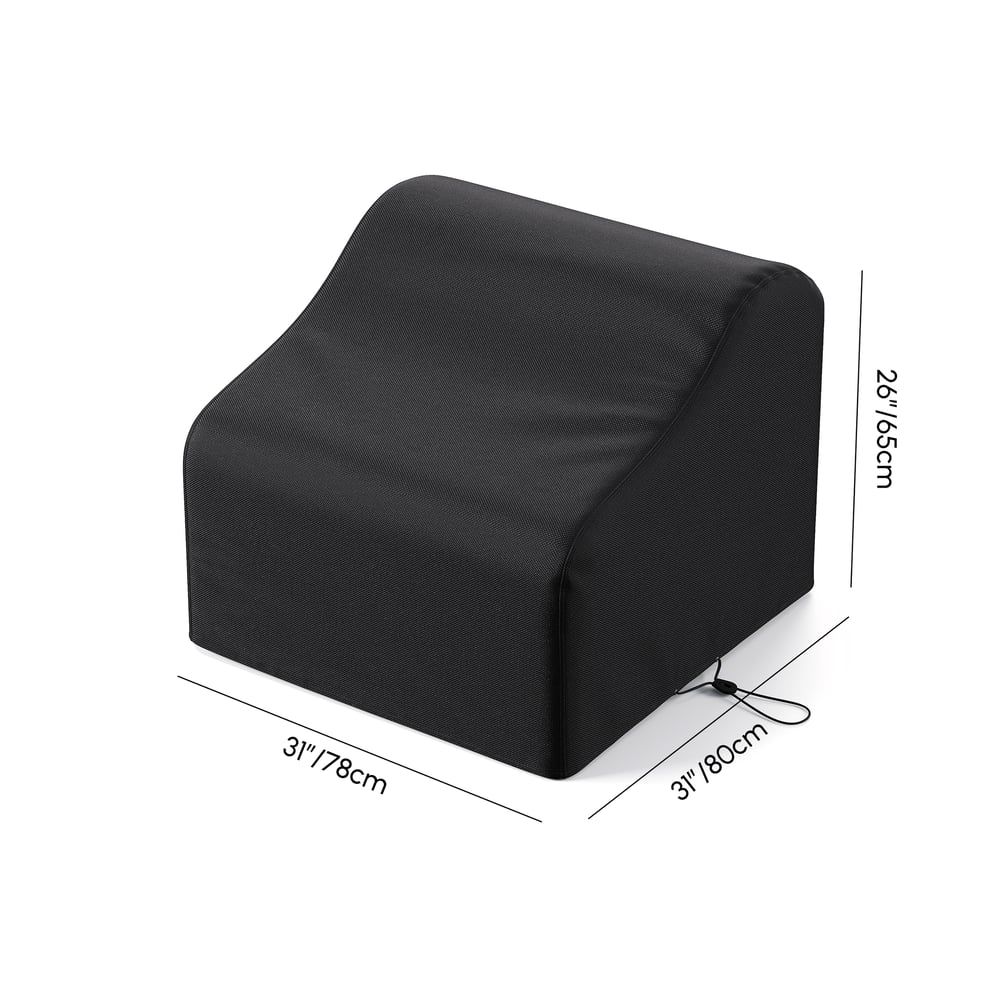 600D Polyester Waterproof Weatherproof Patio Chair Cover Black weights dimensions image