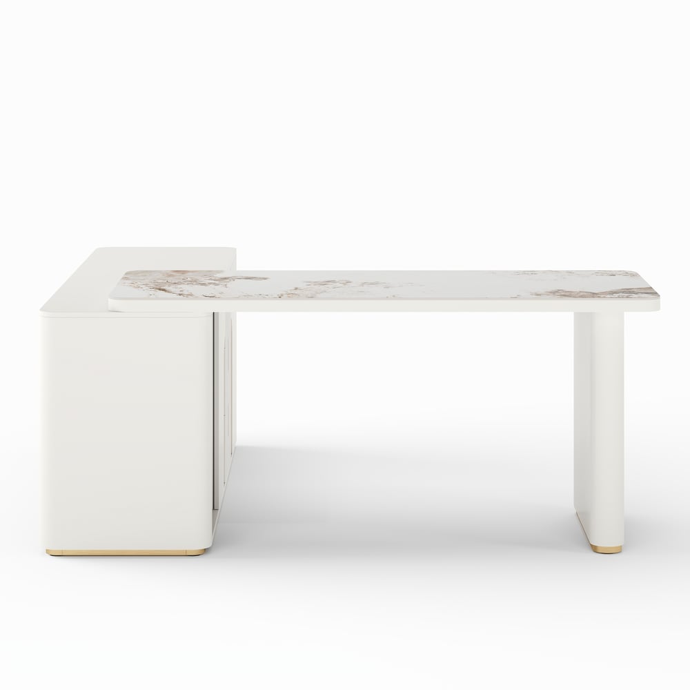 Artis 71" Right-Hand Return Sintered Stone Executive Desk window image