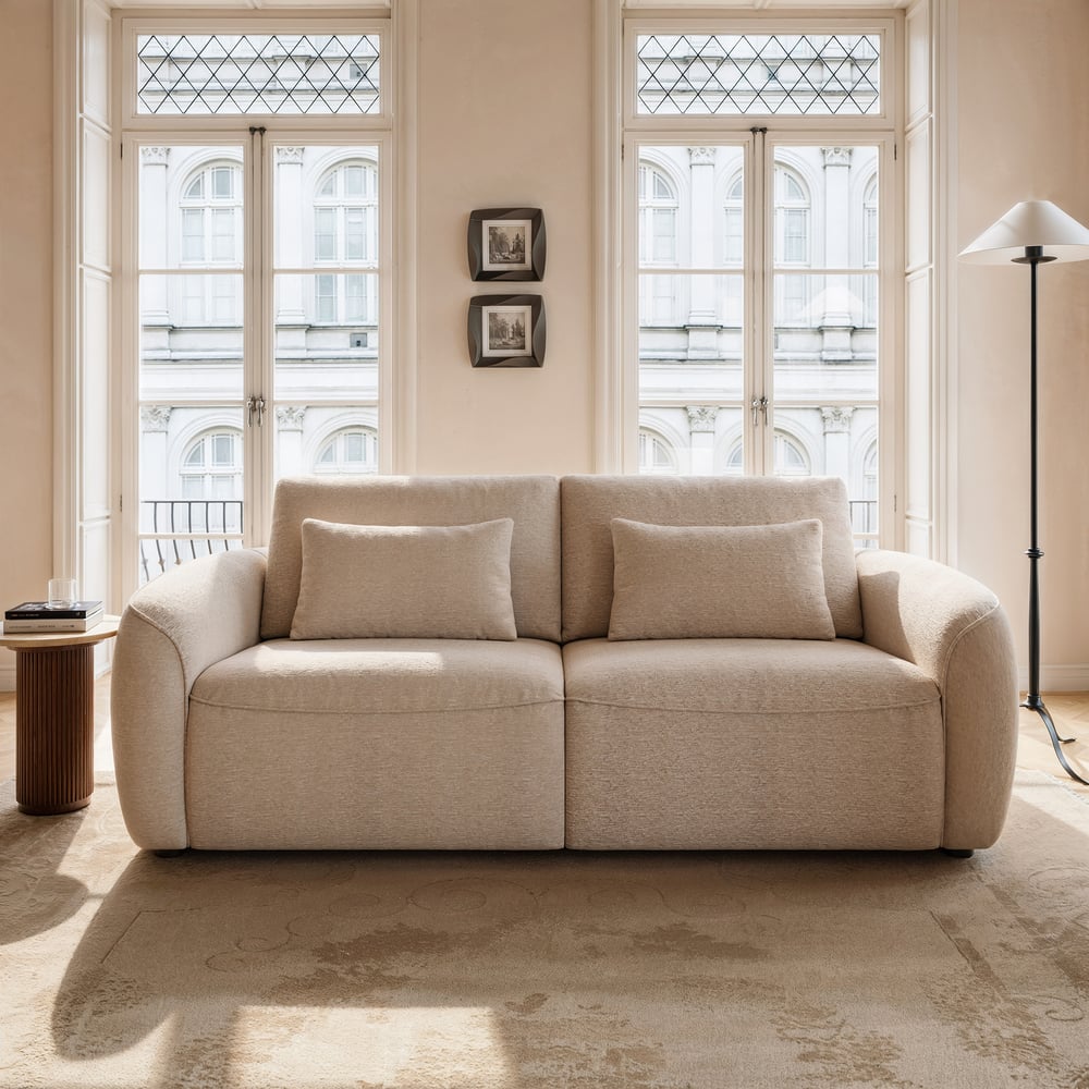 Canapé inclinable électrique 2 places en chenille, 212 cm, compatible avec les animaux domestiques, avec dossier réglable image de fenêtre