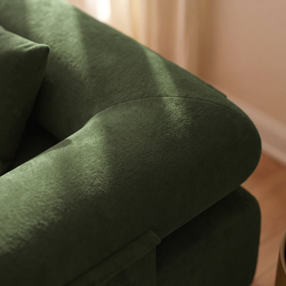 Serene Modern Green Velvet Lounge Accent Chair window image