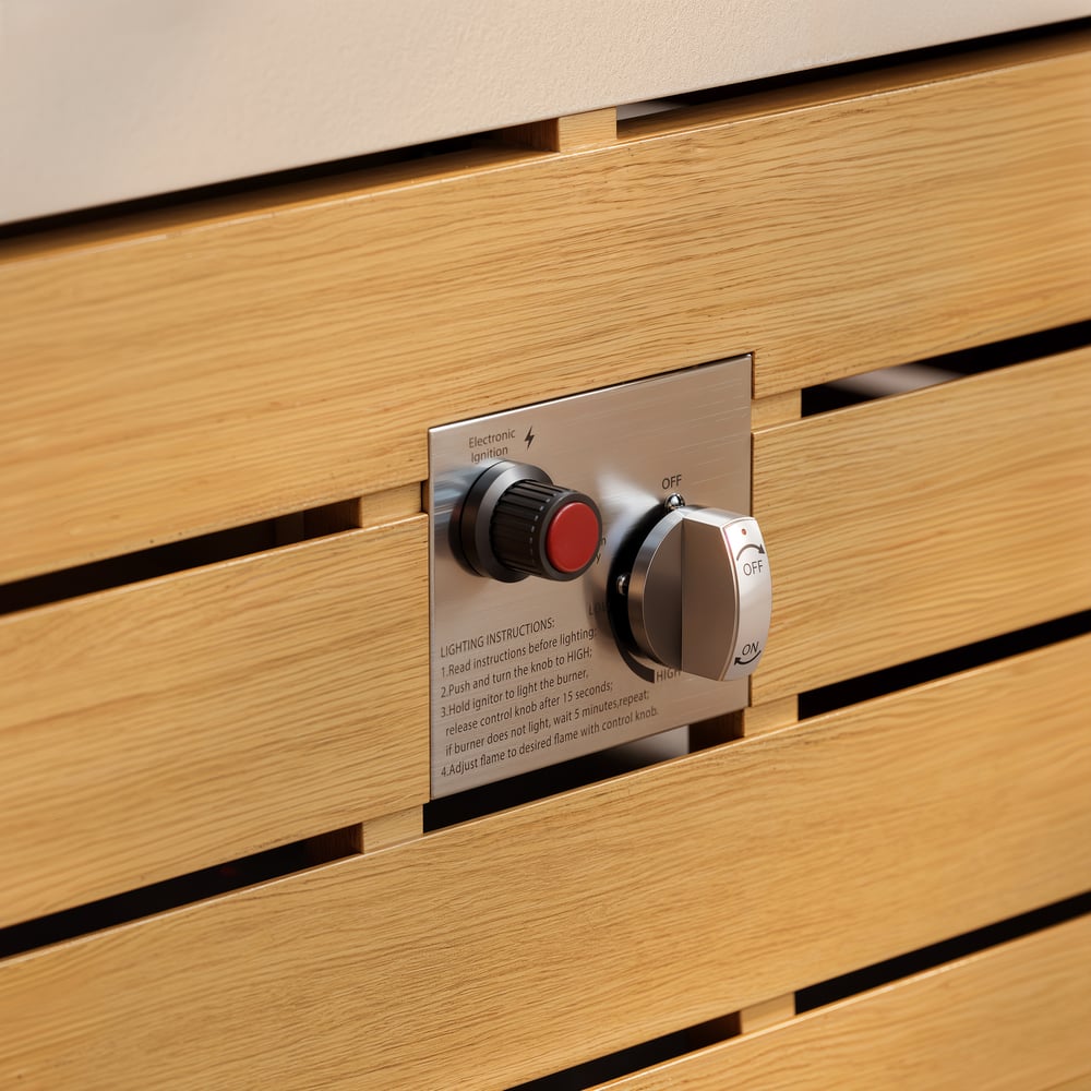 Tevara Outdoor 47" Propane Smokeless Aluminum Rectangular Fire Pit Table in Sand window image