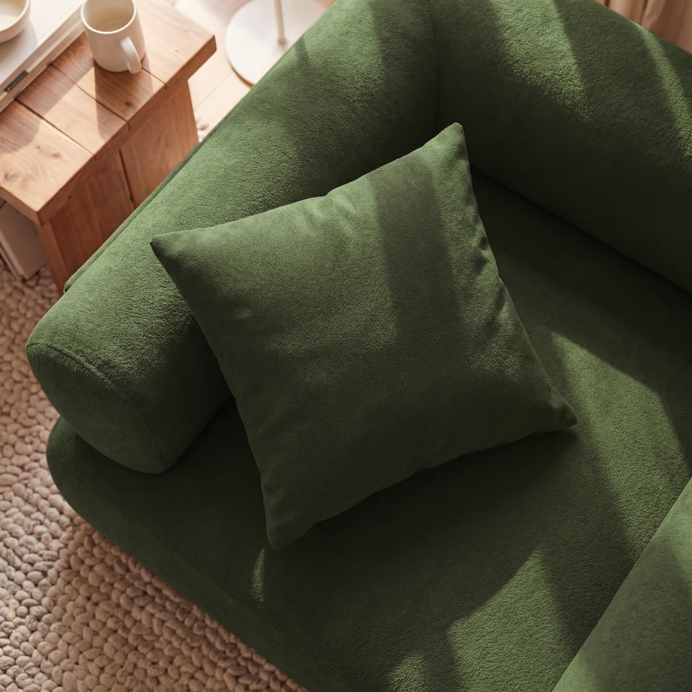 Serene Modern Green Velvet Lounge Accent Chair window image