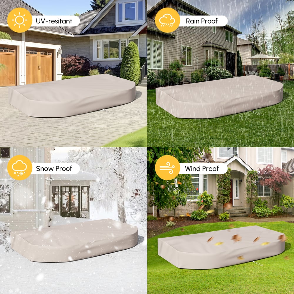 Tevara Outdoor 600D Tough Canvas Waterproof Patio Furniture Covers in Ivory window image