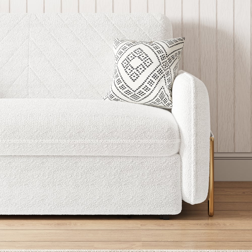 1524mm Queen 3-Seater Boucle Convertible Sleeper Sofa window image