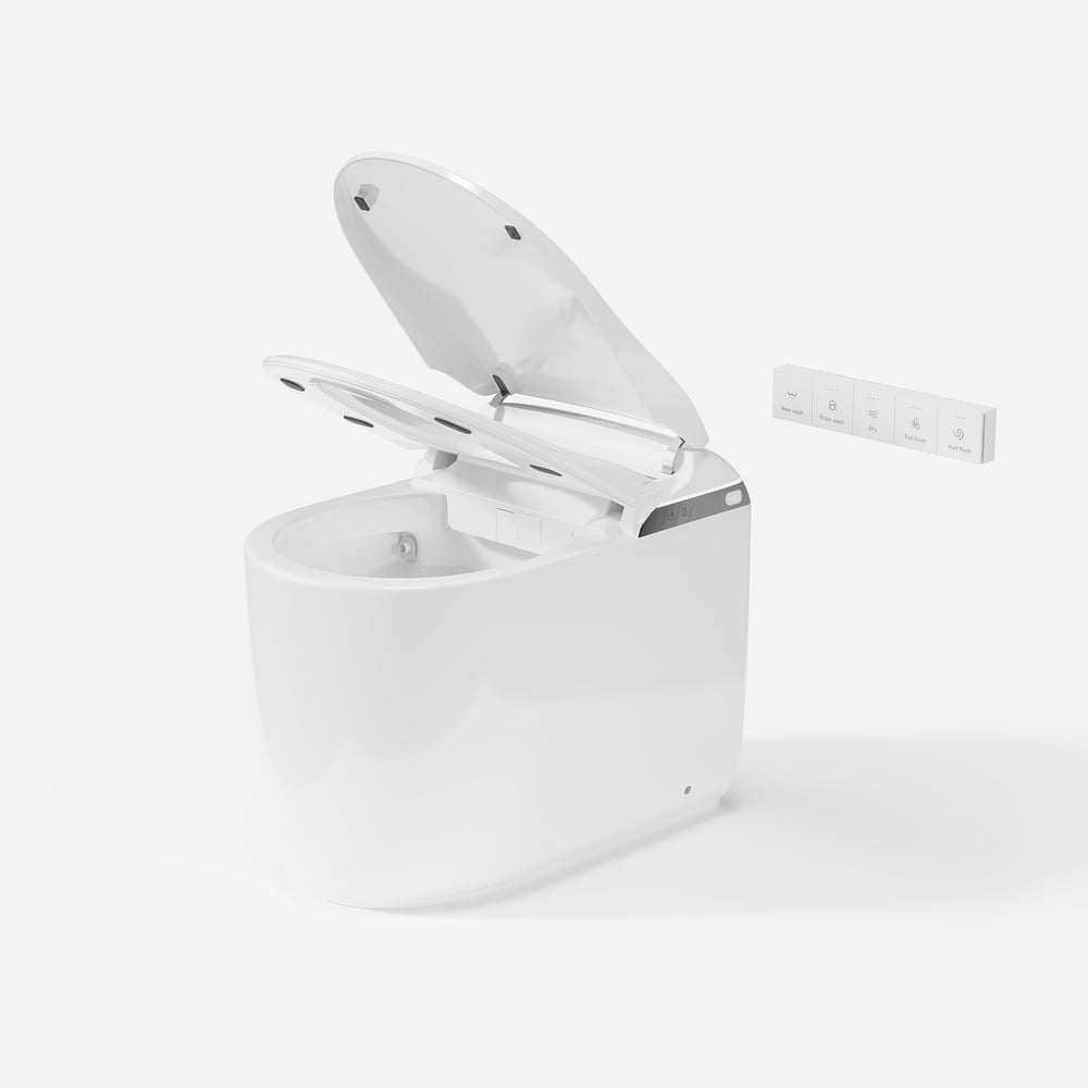 Fitro H3 Compact Smart Bidet Toilet with Tank Auto-Open Lid Foam Shield, cUPC & ETL window image