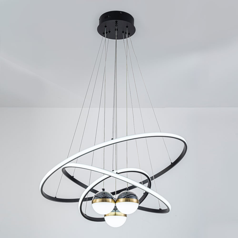 31" 6-Light LED Chandelier with Starry Projection, Dimmable & Adjustable window image