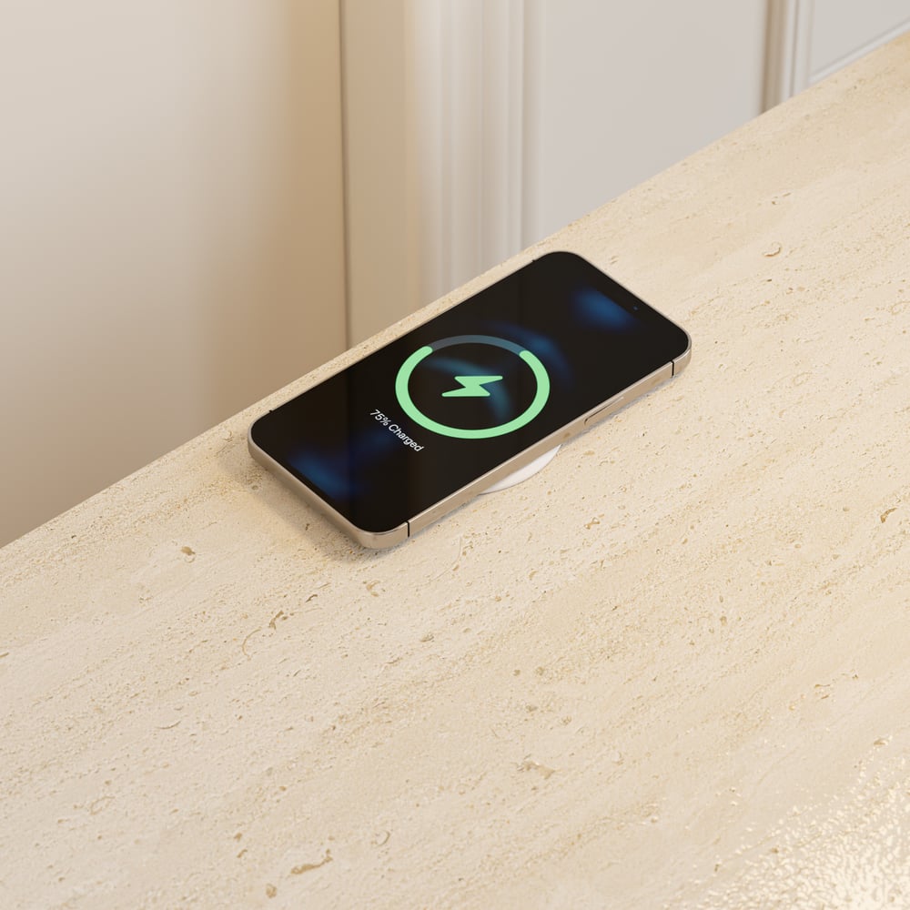 20" Smart 2-Drawer Nightstand with Sintered Stone Top & Charging Station window image