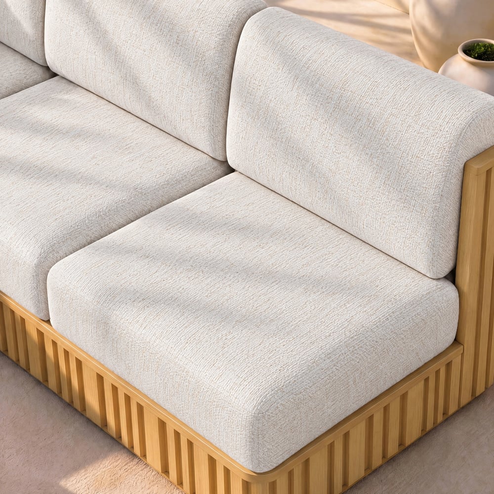 Flutera 3-Piece Outdoor Fluted Aluminum Sectional Sofa Set window image