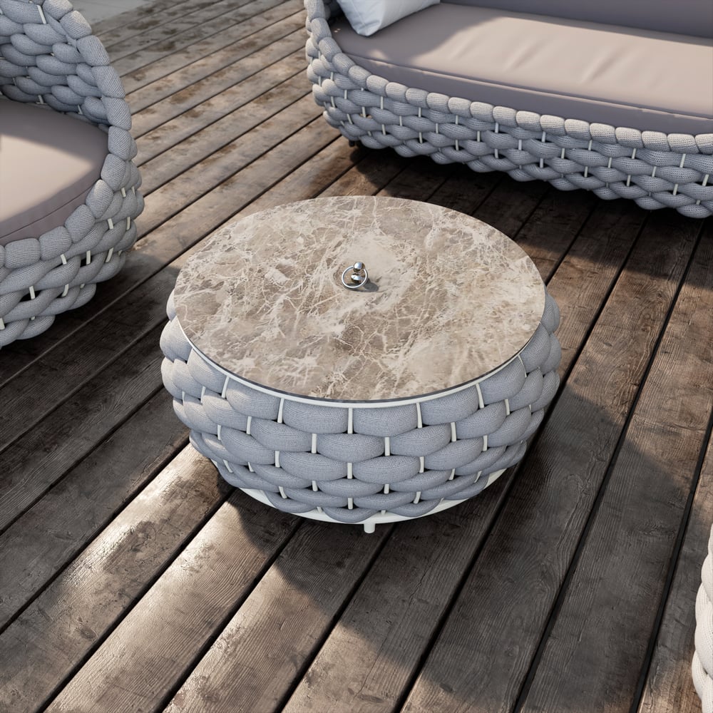 Table de brasero ronde sans fumée au propane Cocaro Outdoor 700 mm en gris image de fenêtre
