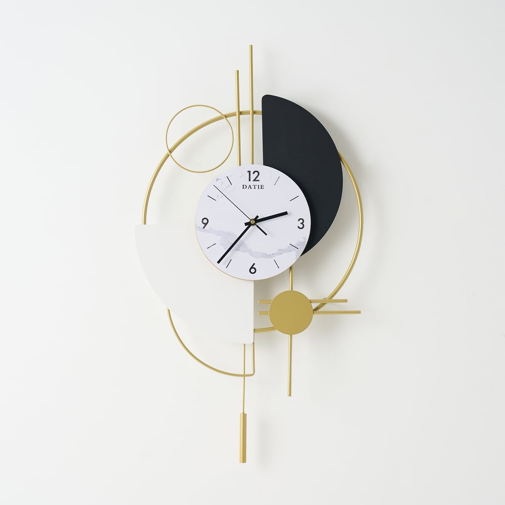 77cm Modern Metal Wall Clock with Dimmable LED Light and Remote Control window image