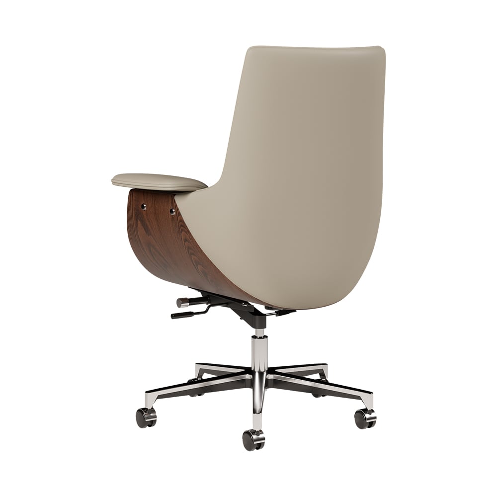 White Double Desk with Drawers & 2 Ivory PU Leather Modern Home Office Chairs window image