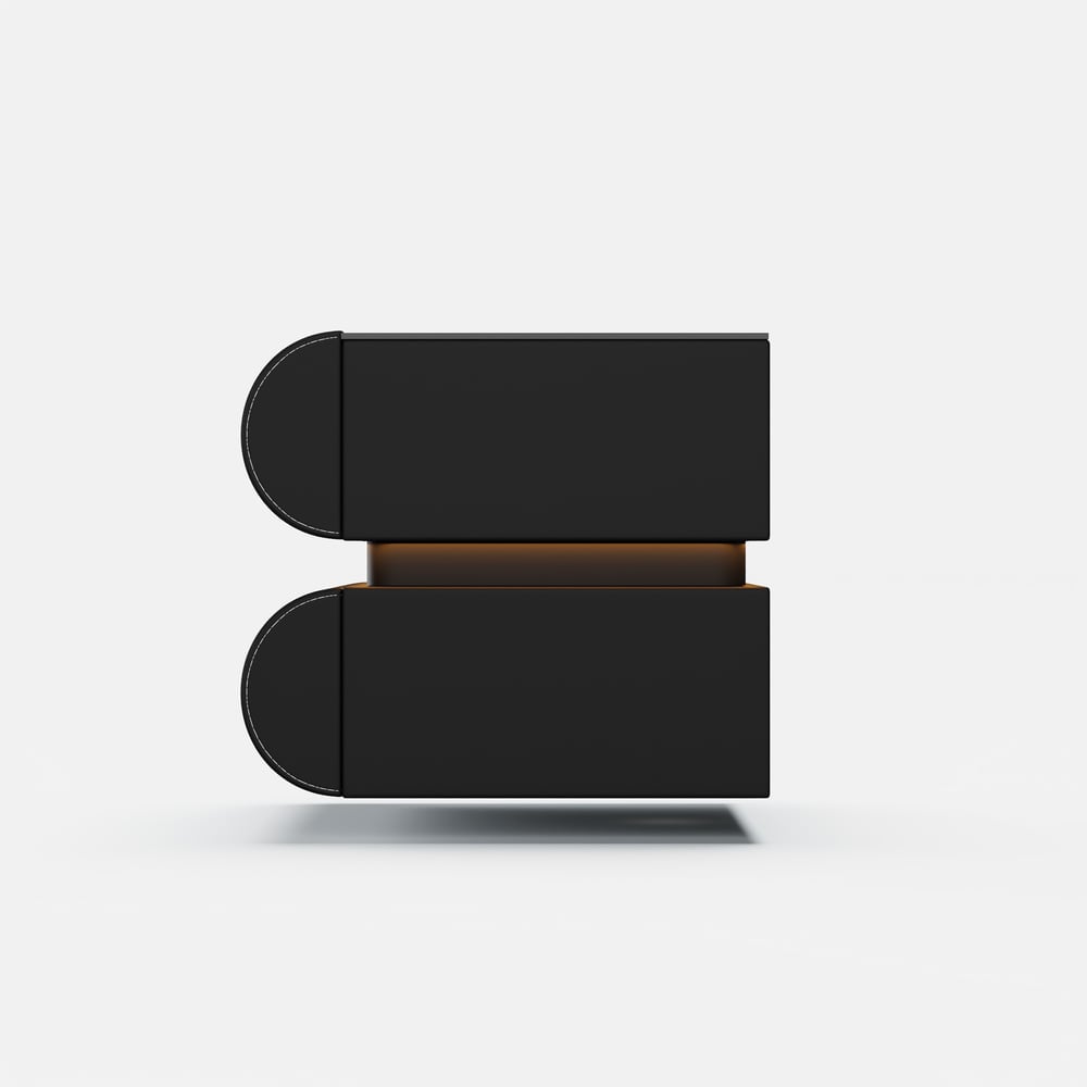 Humply Floating Leather 2-Drawer Smart LED Nightstand with Sintered Stone Top window image