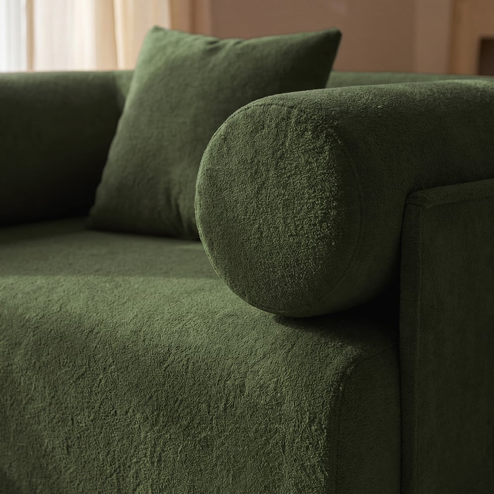 Serene Modern Green Velvet Lounge Accent Chair window image
