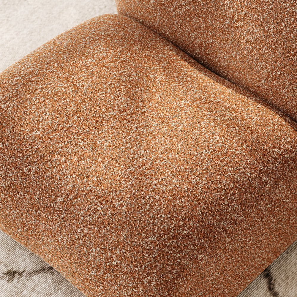 Modern 17" Performance Boucle Swivel Slipper Accent Chair window image
