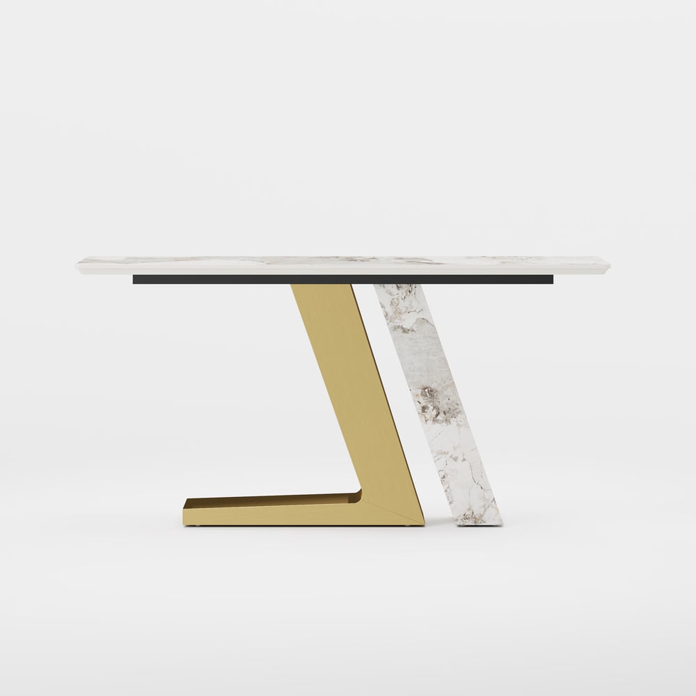 Silexa 60" Modern Console Table with White Sintered Stone Top window image