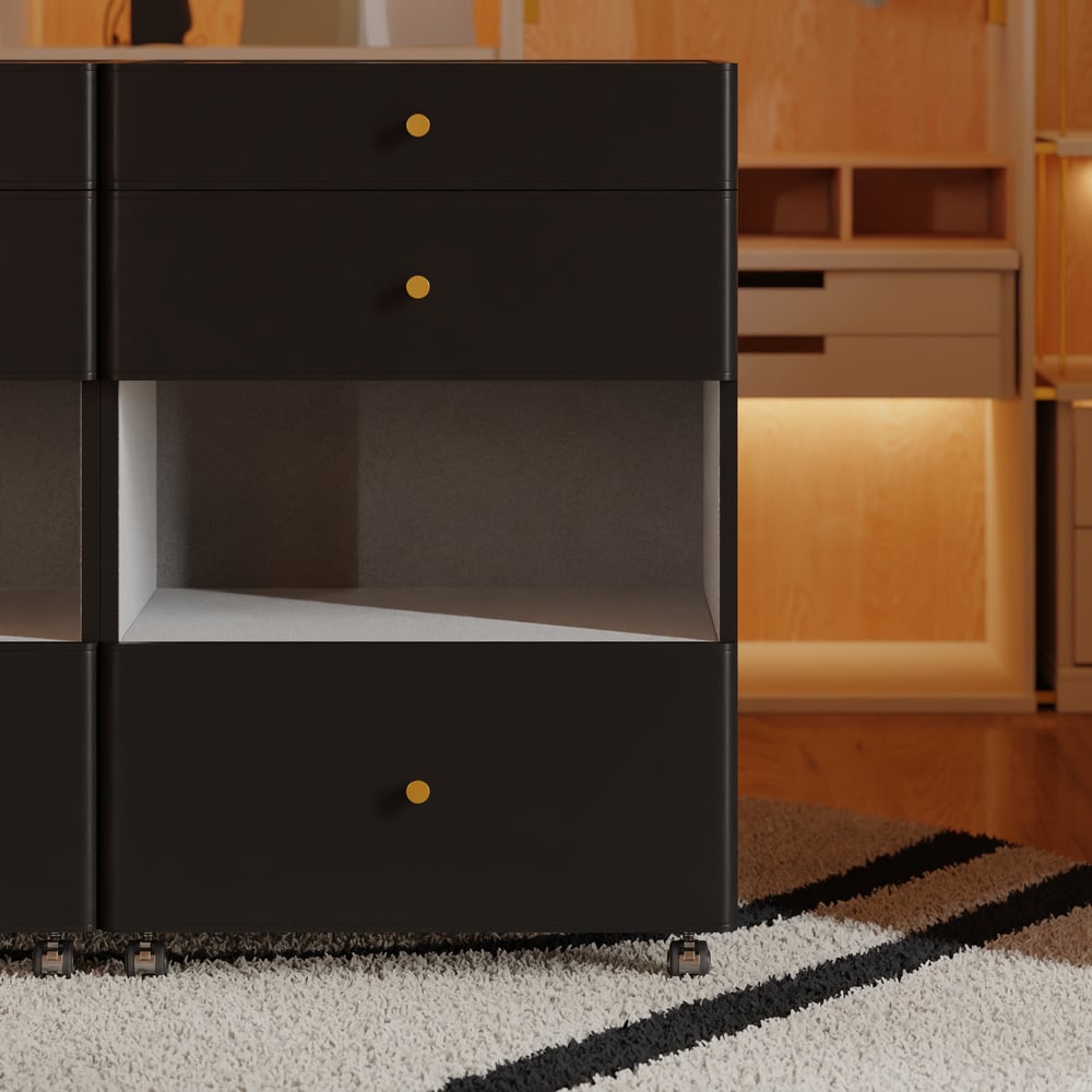 Selvo Walk-In Closet Island Jewelry Dresser with Glass Top & Light window image