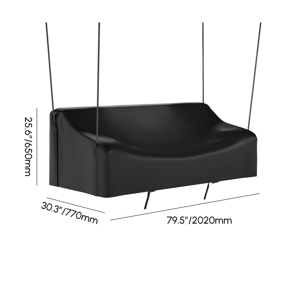 600D Tough Canvas Waterproof Outdoor Swing Covers in Black weights dimensions image