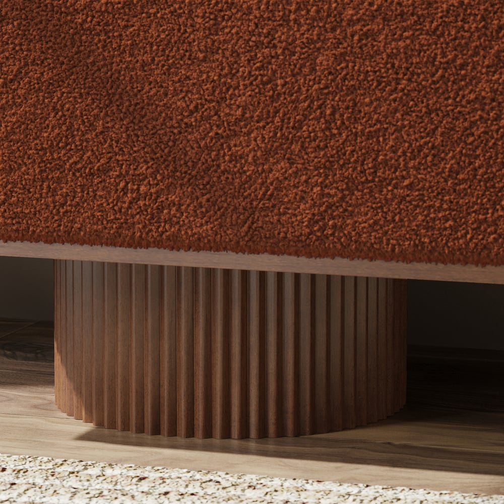 Teddy Fabric Fluffy Faux Fur Flip Top Wood Storage Entryway Bench window image