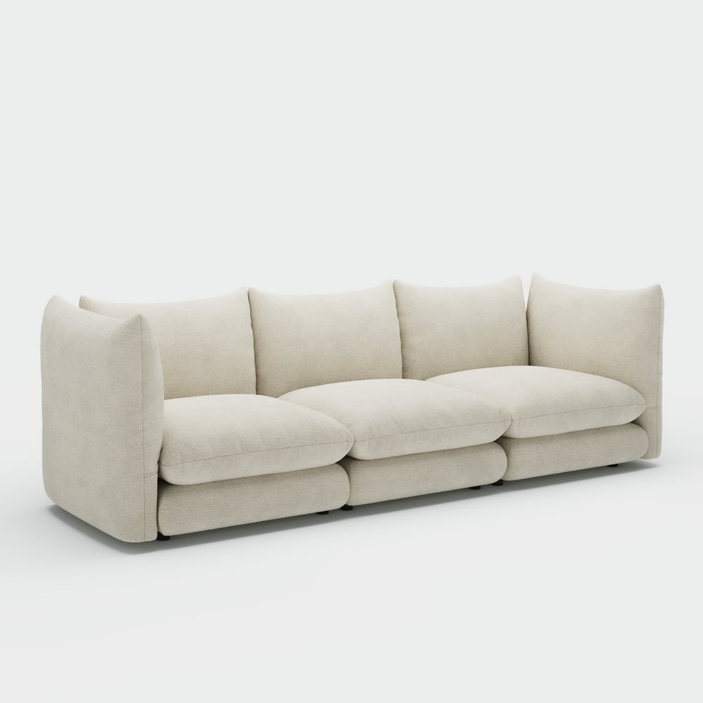 281cm 3-Piece Chenille Sectional Sofa with Adjustable Armrests & Backrest window image