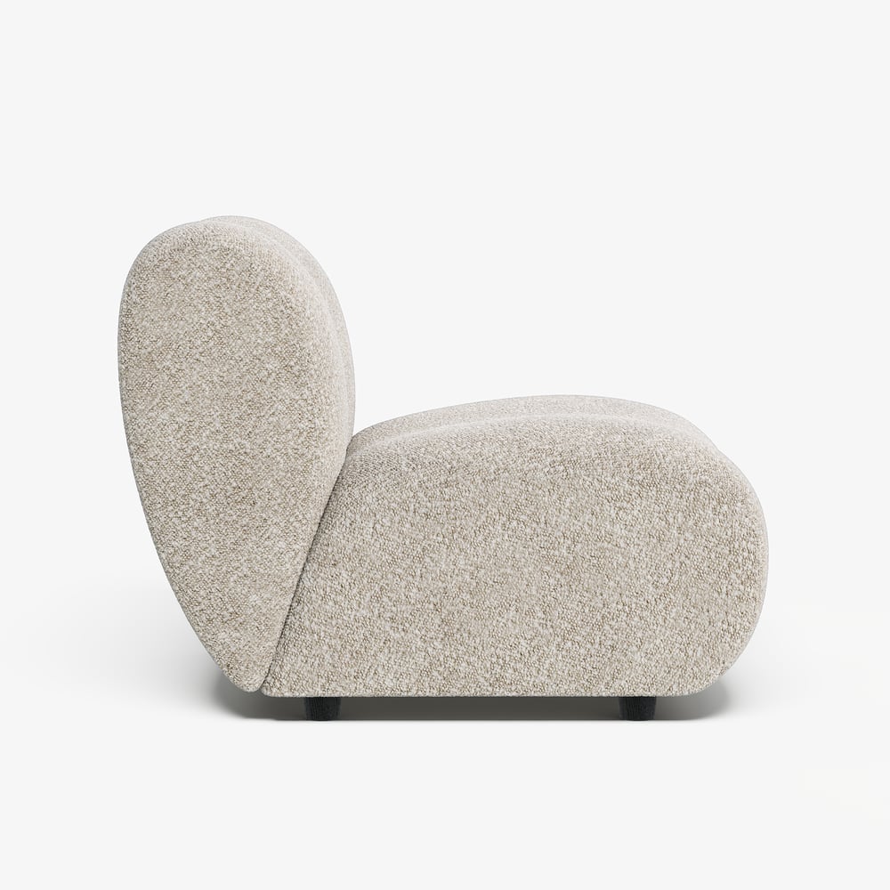 17" Performance Boucle Upholstered Curved Slipper Accent Chair window image
