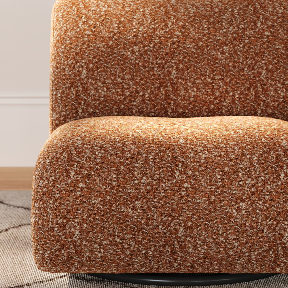 Modern 17" Performance Boucle Swivel Slipper Accent Chair window image