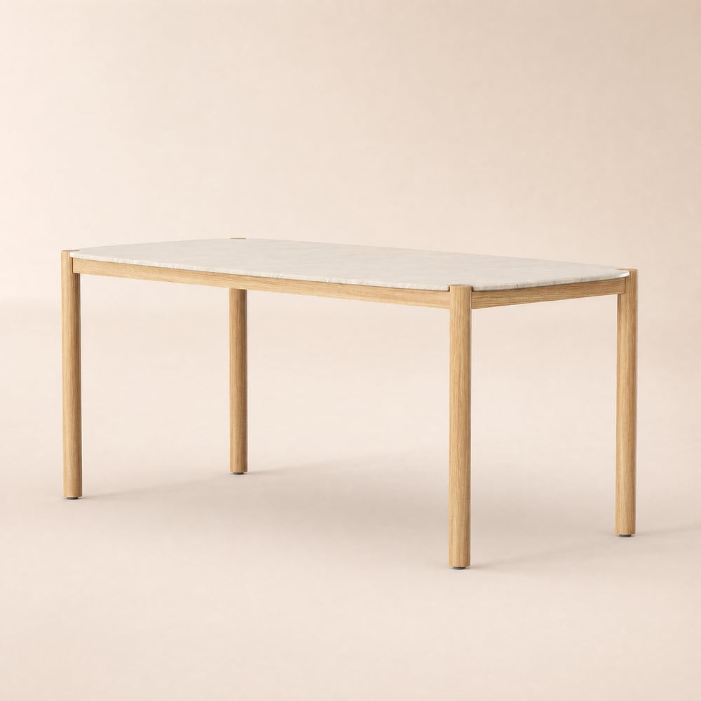 Boheva Outdoor Concrete & Teak Outdoor Dining Table window image