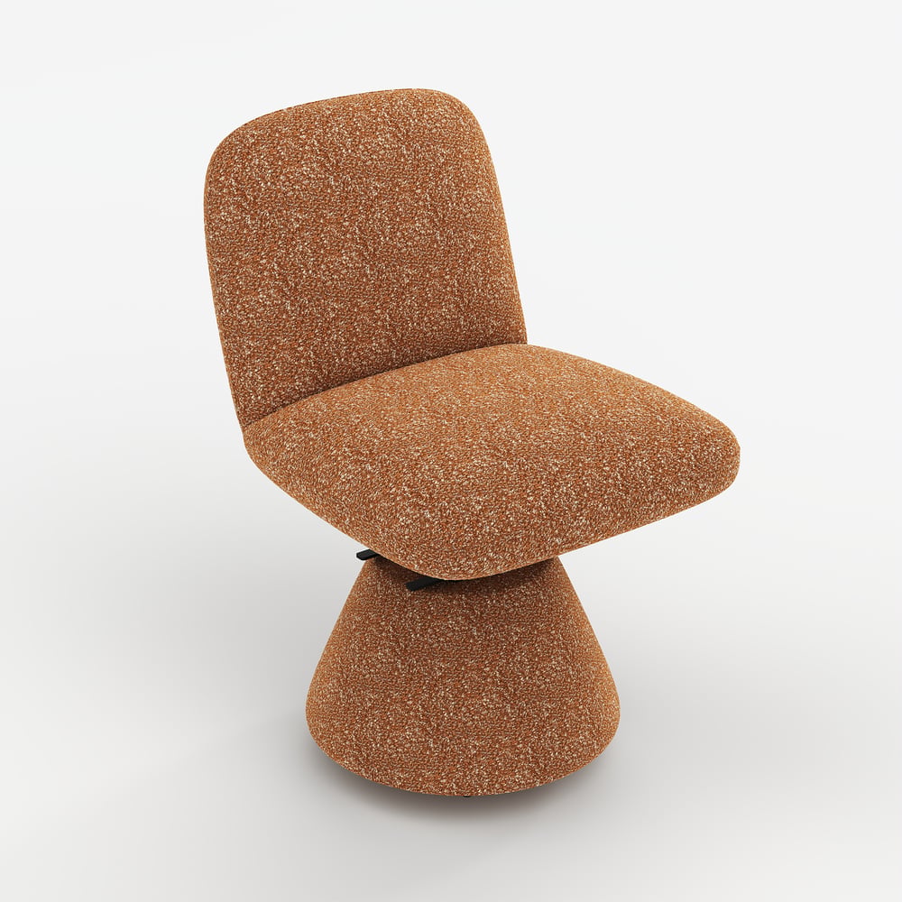 18" Performance Boucle Upholstered Swivel Slipper Accent Chair window image