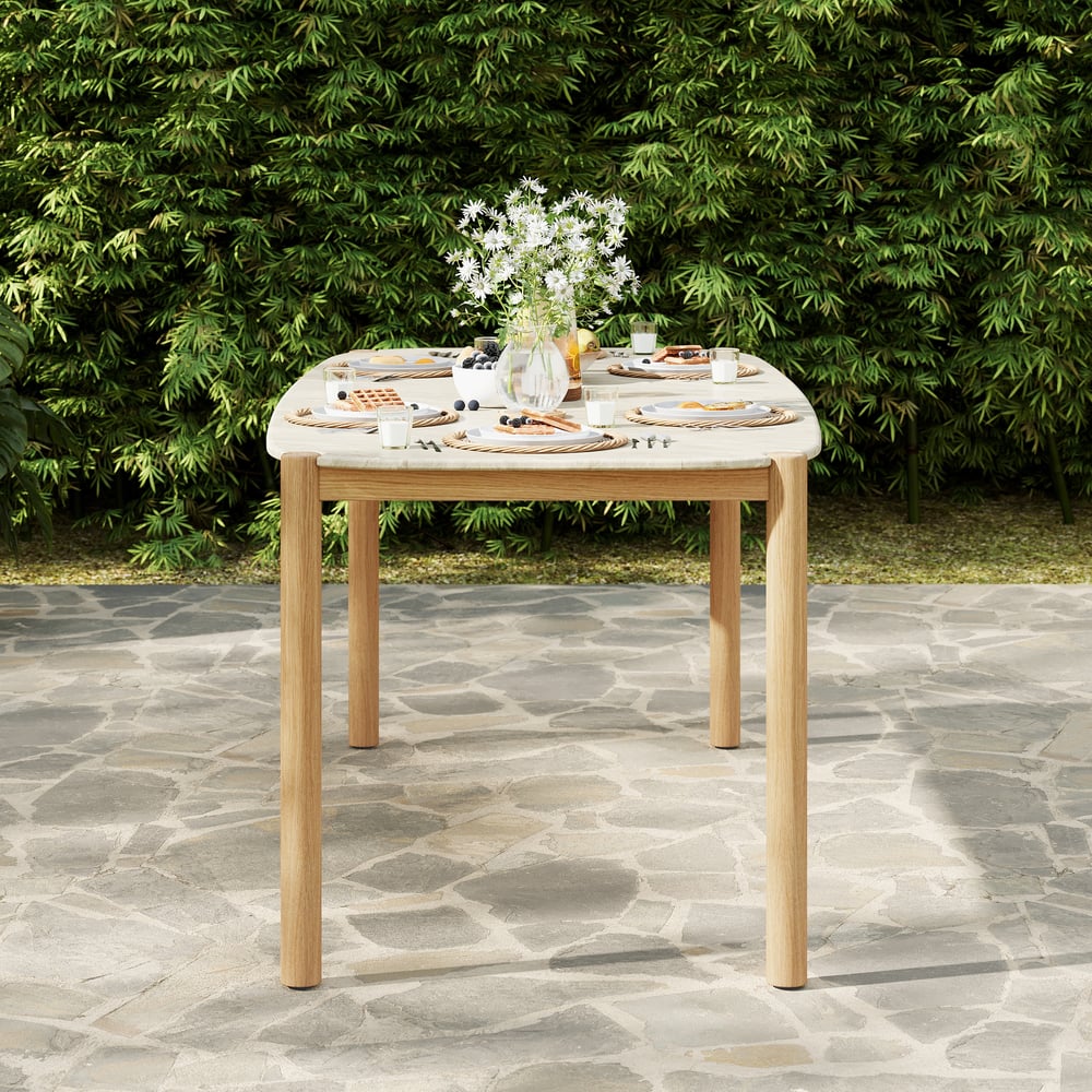 Boheva Outdoor Concrete & Teak Outdoor Dining Table window image