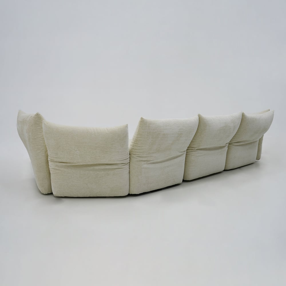 130" 3-Piece Chenille Sectional Sofa with Chaise and Adjustable Armrests & Backrest window image