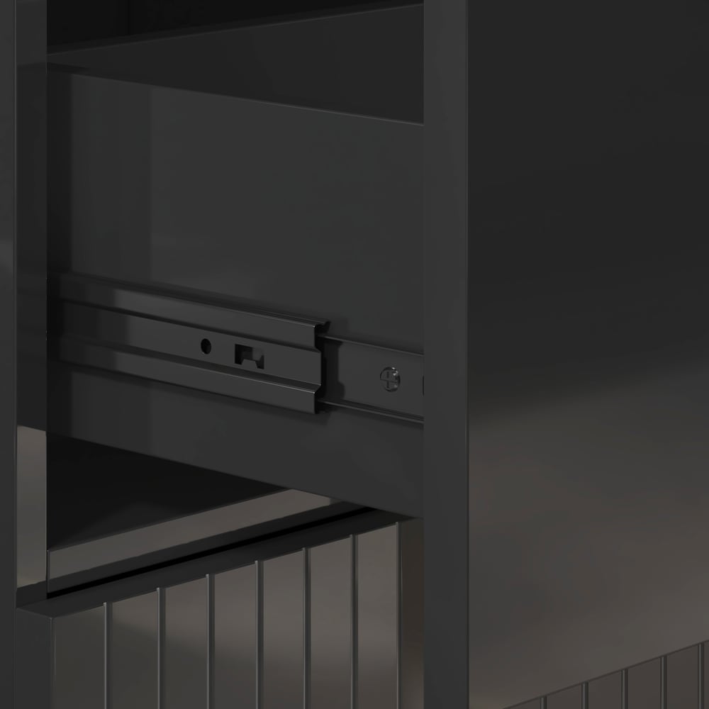 Aro 149cm Bathroom Storage Cabinet Freestanding Linen Tower with Shelves Drawers & Doors window image