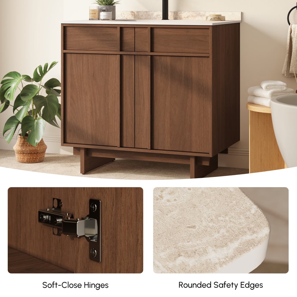 Panvyr 92cm Single Bathroom Vanity with Sink and Sintered Stone Top window image