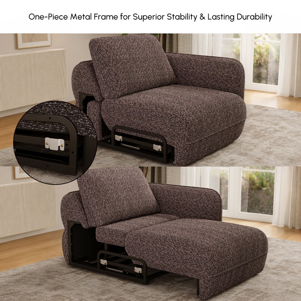 Modern 87" 2-Seater Chenille Power Convertible Sleeper Sofa with Remote Control window image