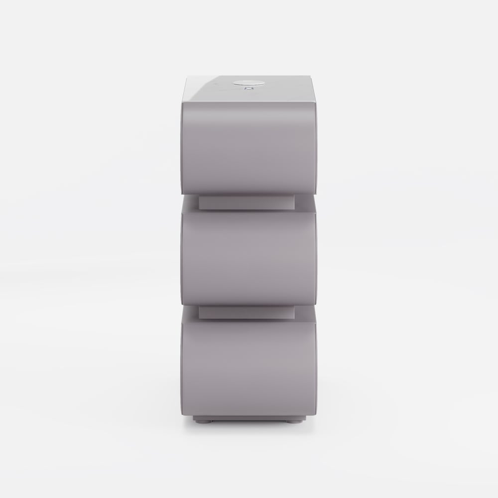 Narrow Humply Leather 3-Drawer Smart Nightstand with Sintered Stone Top window image