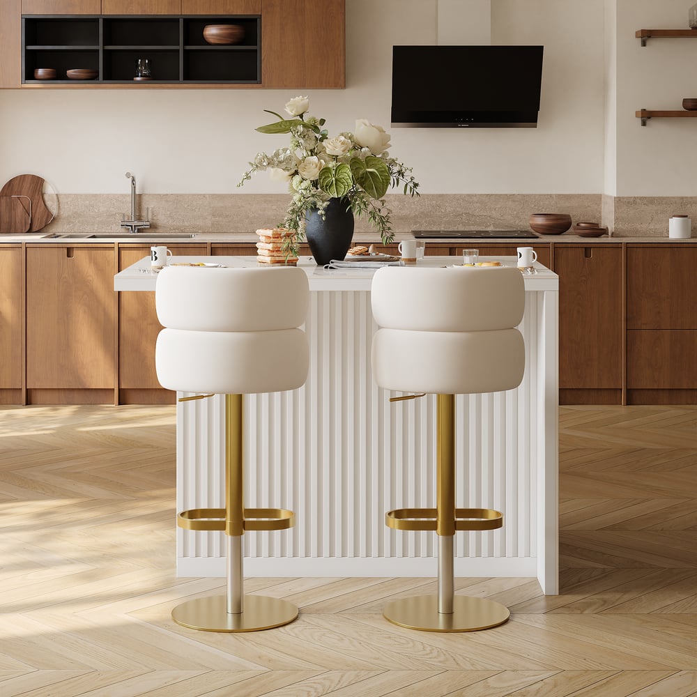 Modern 127 cm Glossy Sintered Stone Kitchen Island with Storage, White window image