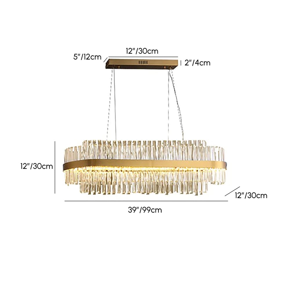 Ensemble de lustre moderne en cristal LED et éclairage pour îlot de cuisine Fixedo Poids, dimensions, image
