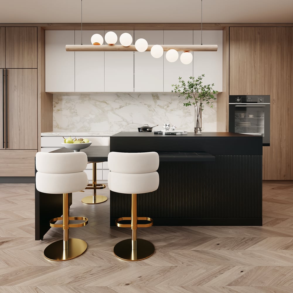 Îlot de cuisine extensible en pierre frittée mate de 81''-112" avec rangement, Noir image de fenêtre
