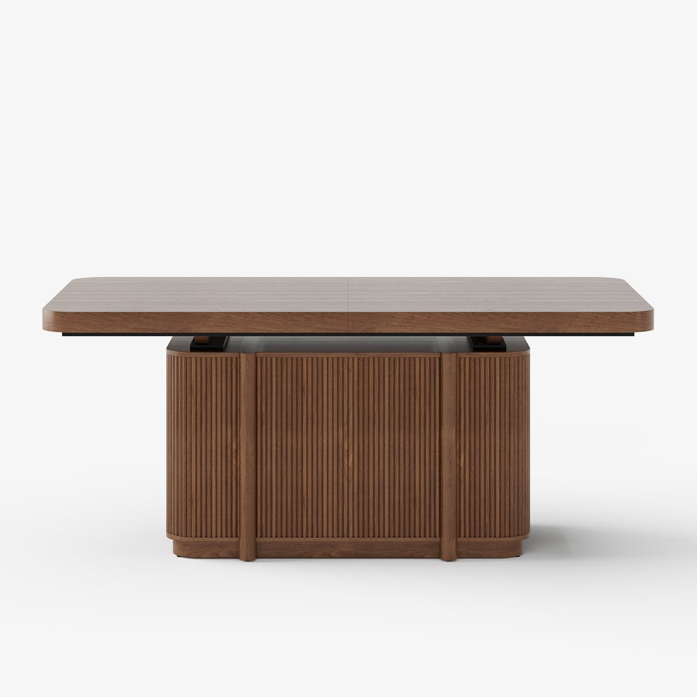 Lineva  71"–91" Extendable Wood 6–8 Seater Dining Table window image