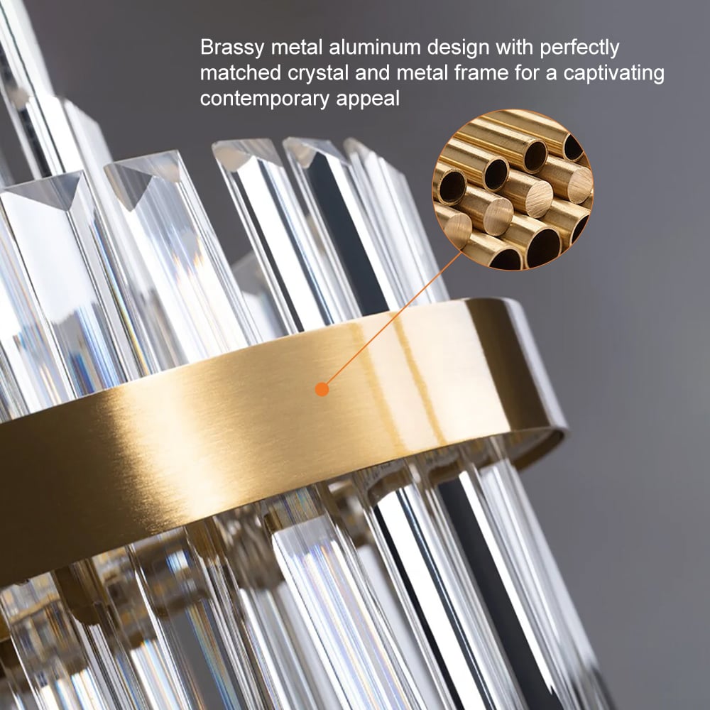 Ensemble de lustre moderne en cristal LED et éclairage pour îlot de cuisine Fixedo image de fenêtre