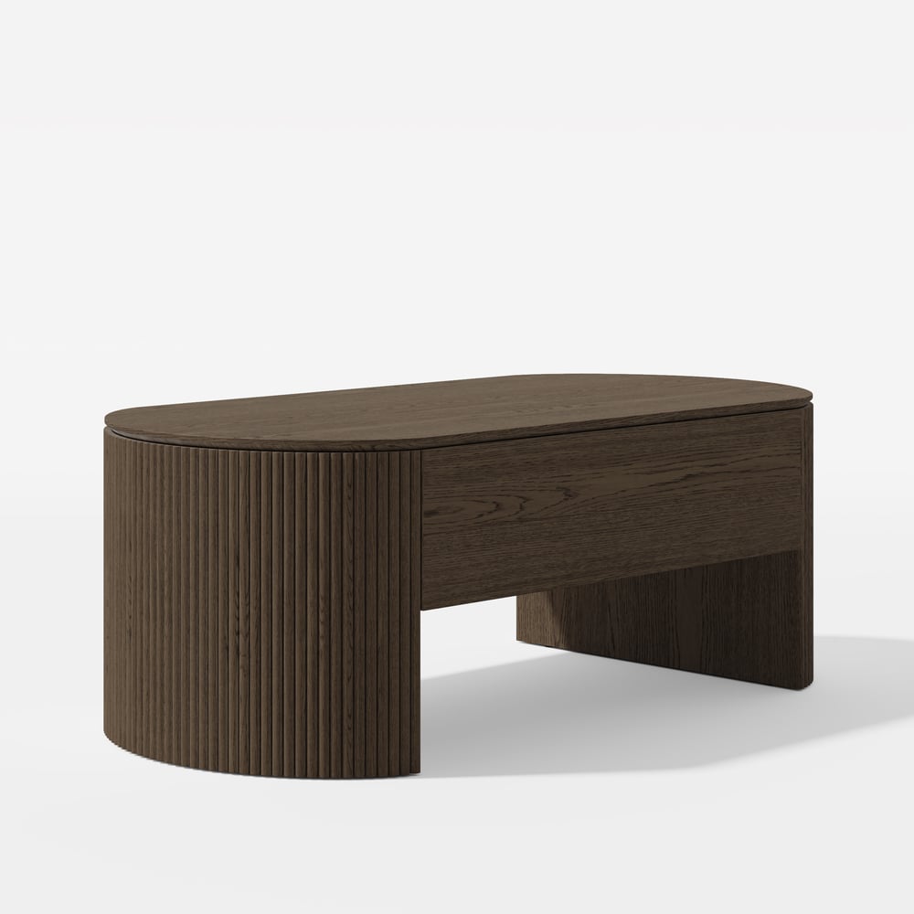 Modern 47" Oval Lift Top Mid-Century Coffee Table window image
