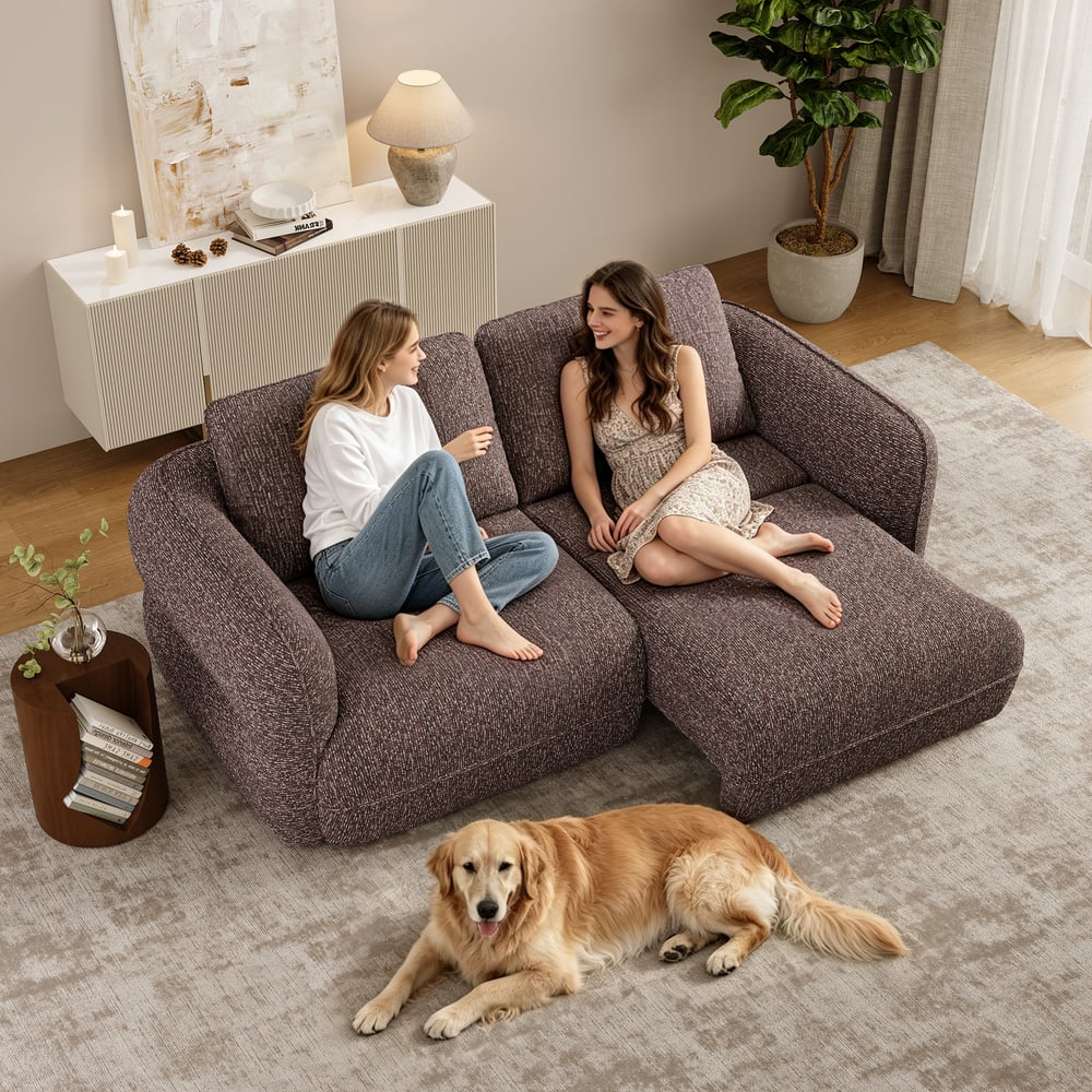 Modern 87" 2-Seater Chenille Power Convertible Sleeper Sofa with Remote Control window image