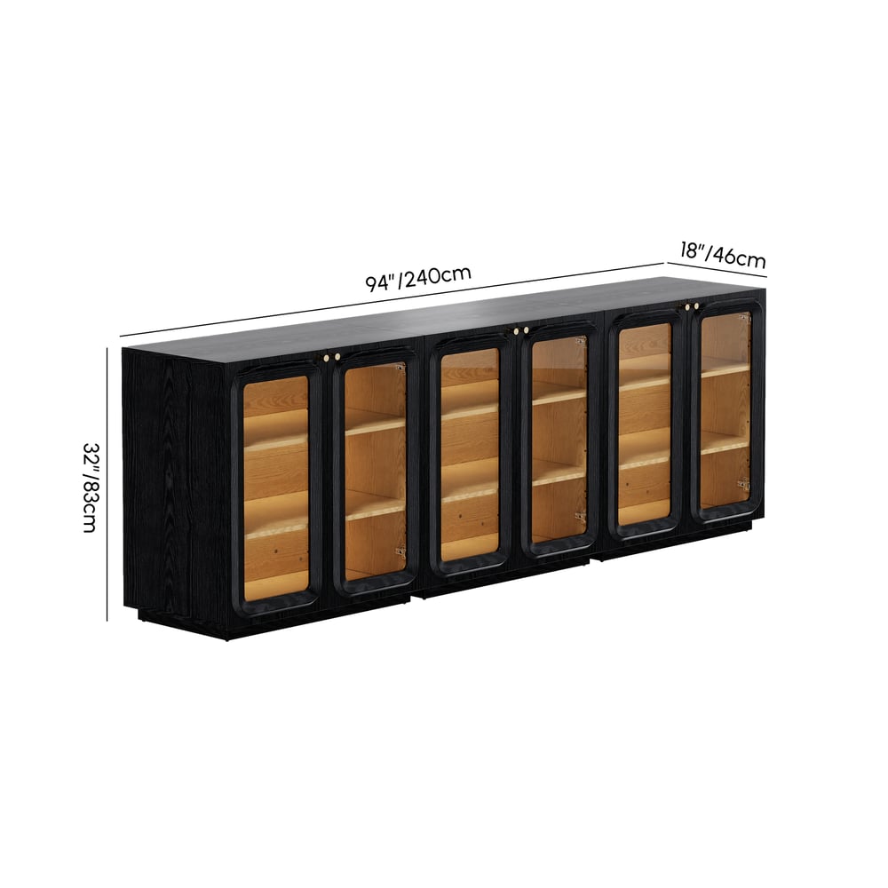 Soporte de TV de 94" con gabinete de cómoda con almacenamiento y LED pesos dimensiones imagen